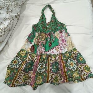 Y2K Vintage Mary-Kate & Ashley Halter Top Girls M (7/8) Boho Patchwork Flowy
